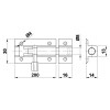 Pasadores y cerrojos - Pasador 500 200 mm Aluminio Blanco