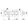 Pasadores y cerrojos - Pasador 500 50 mm Aluminio Blanco