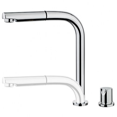 TEKA Grifo Cocina Extraíble Caño Alto AUK 983 Bajo Ventana Cromo