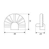 Pomos mueble - Pomo Abanico 512LT 44x31mm Latón Brillo