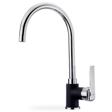 TEKA Grifo Cocina Caño Alto IN 995 Cromo y Negro