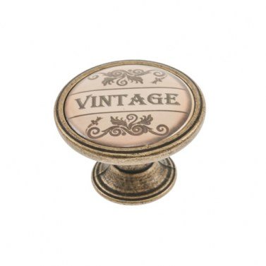 Pomos mueble - Pomo Retro 37mm Vintage Cuero Viejo