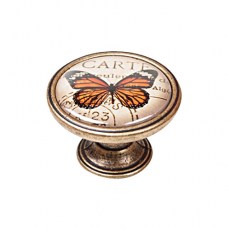Pomos mueble - Pomo Retro 37mm Mariposa 1 Cuero Viejo
