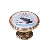 Pomos mueble - Pomo Retro 37mm Café 3 Cuero Viejo
