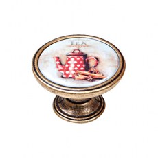 Pomos mueble - Pomo Retro 37mm Té 2 Cuero Viejo
