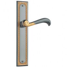 Juego Manivelas con Placa 5572 Oro y Platino Satinado