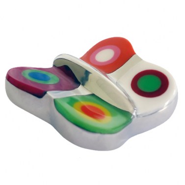 Pomo Junior Mariposa Colores Aluminio/Resina