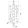 Bisagras de seguridad - Bisagra Seguridad 566 150x80 mm Canto Redondo Con Remate Cromo Brillo