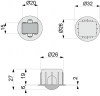 Ruedas - Rueda Fija para Embutir A-6 Nylon Gris