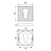 Bocallaves - Bocallave Yale Cuadrado 611 Cromo Satinado