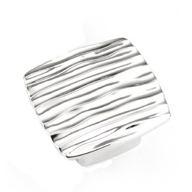 Pomo Cuadrado Rough 6150 42x42 mm Cromo Brillo