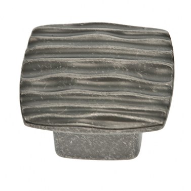 Pomo Cuadrado Rough 6150 42x42 mm Estaño Rústico