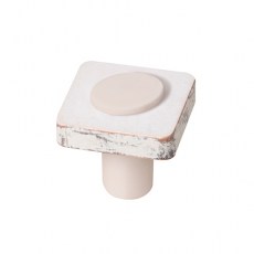 Pomos mueble - Pomo Cuadrado Madera Shabby 621s Blanco