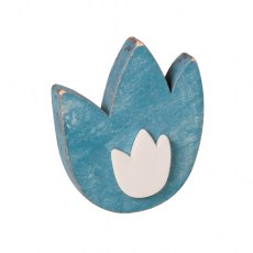 Pomos mueble - Pomo Shabby 665S Tulipán Madera Azul