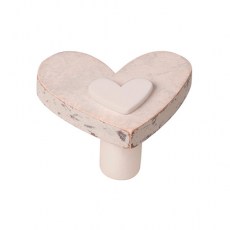 Pomos mueble - Pomo Shabby 666S Corazón Madera Arena