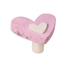 Pomos mueble - Pomo Shabby 666S Corazón Madera Rosa
