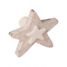 Pomos mueble - Pomo Shabby 667S Estrella Madera Arena