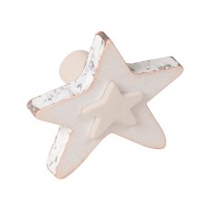 Pomos mueble - Pomo Shabby 667S Estrella Madera Blanco