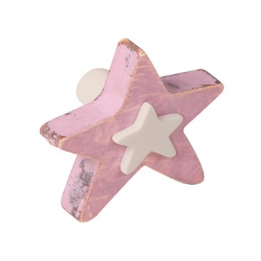 Pomos mueble - Pomo Shabby 667S Estrella Madera Rosa