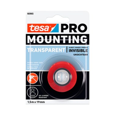 Adhesivos y selladores - Cinta Doble Cara TESA Mounting Pro Transparente 1,5 metros 19 mm