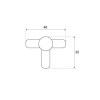 Pomo Sphere 6860 46x30mm Negro Mate