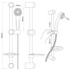 Accesorios y ayudas baño - Conjunto Barra Deslizante y Set Ducha 3 Jets Duo
