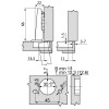 BLUM Bisagra Recta Ø35 mm 95º Ejes 45 mm Tacos 8 mm Sin Muelle Puertas Perfiladas Onix
