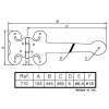 Bisagras y pernios de forja - Bisagra Portón 710 445x153 mm Negro