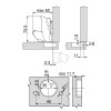 BLUM Bisagra Recta Ø35 mm 155º Ejes 45 mm Tacos 8 mm Blumotion (para Cajón Interior)