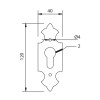 Bocallave Vertical Yale 73071-B Anticuario