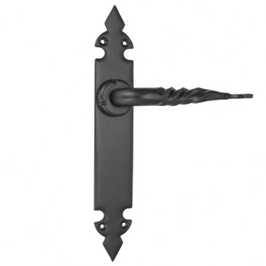 Manivelas de forja - Juego Manivelas Rizadas 73163 con Placa 275x43 mm Negro