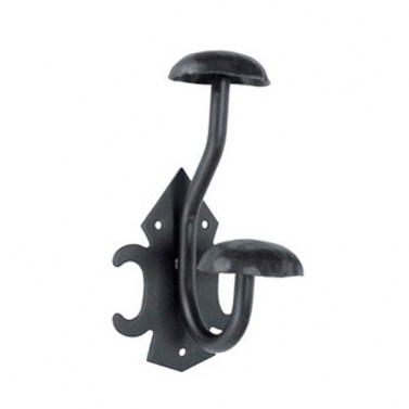 Varios forja - Percha Doble 73315 con Placa 85x120 mm Negro