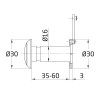 Mirilla Óptica Mod7 Ø16 mm de 35-60 mm Negro