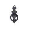 Tiradores de forja - Anilla Placa Puerta 73866 30x105 mm Negro