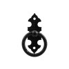 Tiradores de forja - Anilla Placa Puerta 73868 22x60 mm Negro