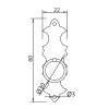 Tiradores de forja - Anilla Placa Puerta 73868 22x60 mm Negro