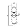 Tirador Maletero 73880 Placa Lisa 25x90mm Negro