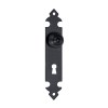 Tirador Pomo 73881 Placa Lisa 30x150 mm Negro con Bocallave