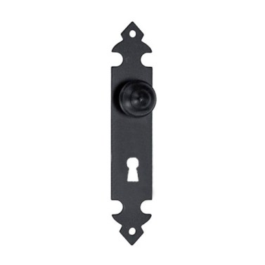 Tirador Pomo 73881 Placa Lisa 30x150 mm Negro con Bocallave