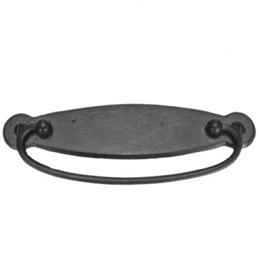 Tiradores de forja - Asa 73907 con Placa Ovalada 30x100 mm Negro