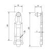Pasador Pomo 73931-B 250mm con placa Pintado Óxido