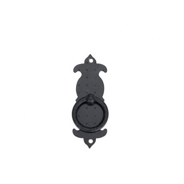 Tiradores de forja - Anilla Placa Puerta 35x95 mm Negro