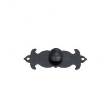 Tiradores de forja - Tirador Pomo con Placa 73967 95x35 mm Negro