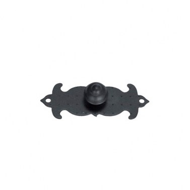 Tiradores de forja - Tirador Pomo con Placa 73967 95x35 mm Negro