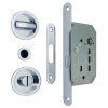 Cerraduras puerta corredera - Kit Redondo Puerta Corredera de Condena 7510 Cromo Brillo