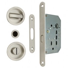 Kit Redondo Puerta Corredera de Condena 7510 Níquel Mate