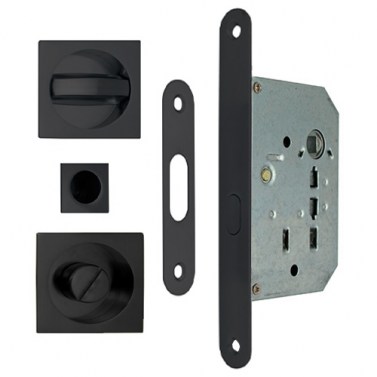 Kit Cuadrado Puerta Corredera de Condena 7530 Negro Mate