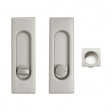 Kit Rectangular Puerta Corredera de Condena 75400 Níquel Mate
