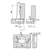 BLUM Bisagra Recta Ø35 mm 107º Ejes 45 mm Tacos 8 mm