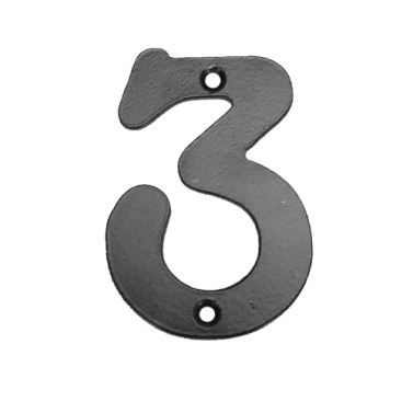 Números, Letras e Indicadores - Número 3 de 100 mm Negro
